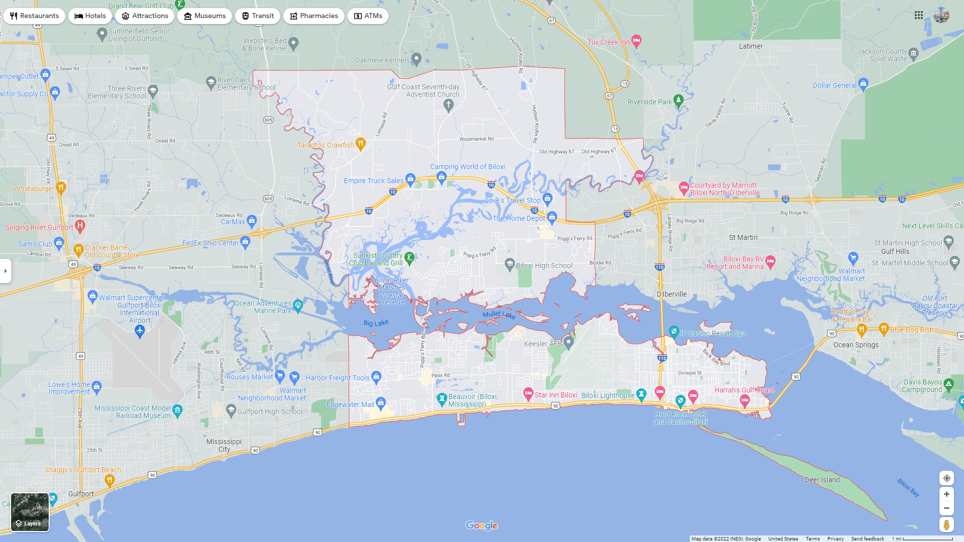 Biloxi map